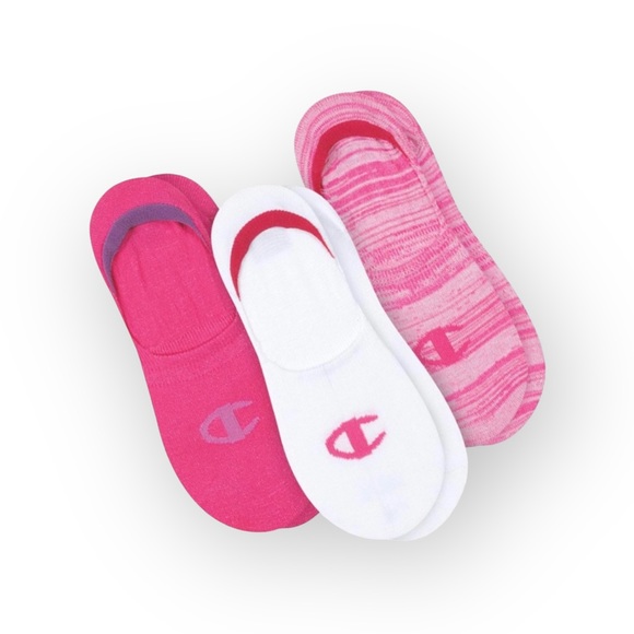 new Champion 𖠌 3 Pack Performance Invisible Liner Socks 𖠌 Pink White Space Dye - Picture 7 of 13